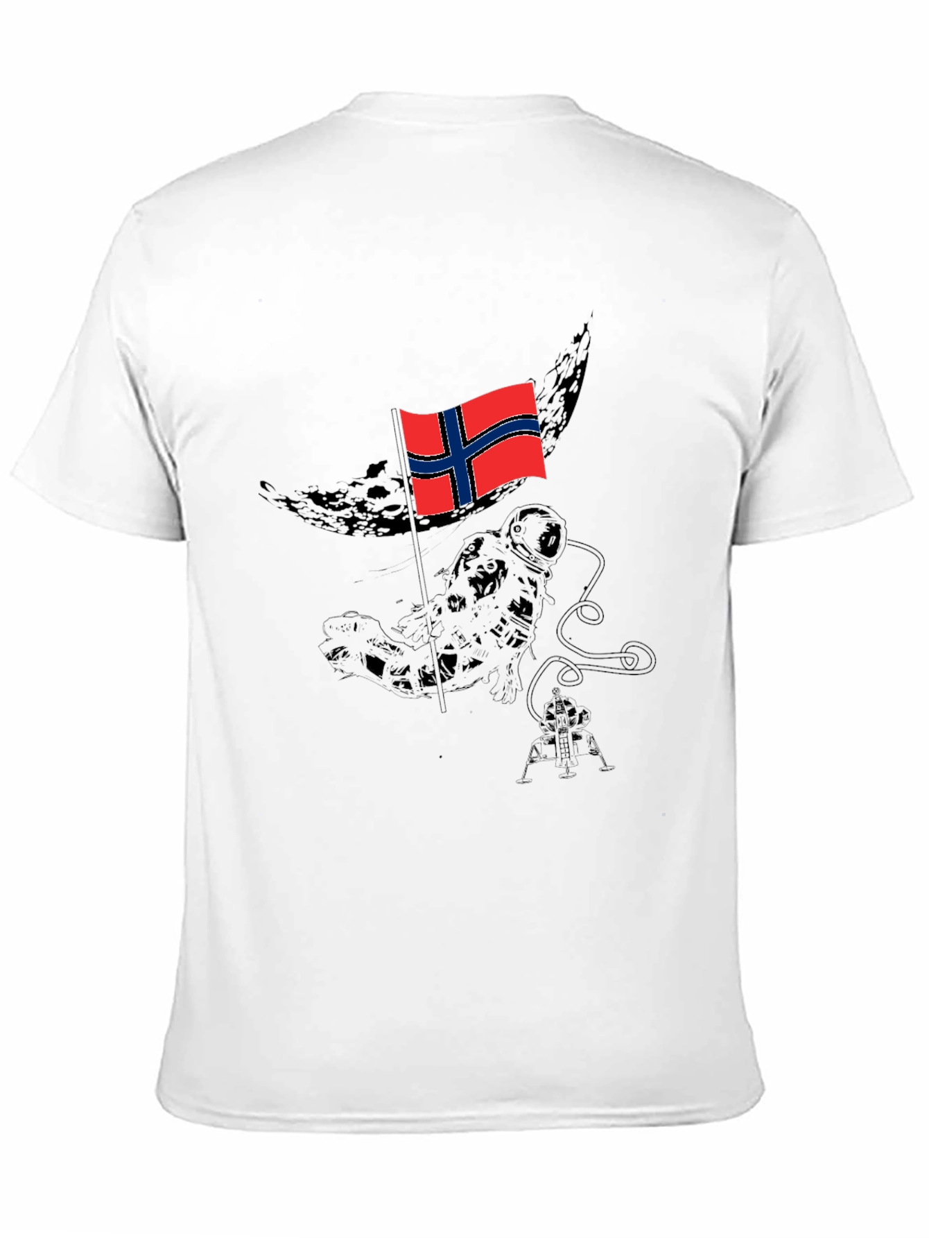 Norway Flag Astronaut Black T-Shirt