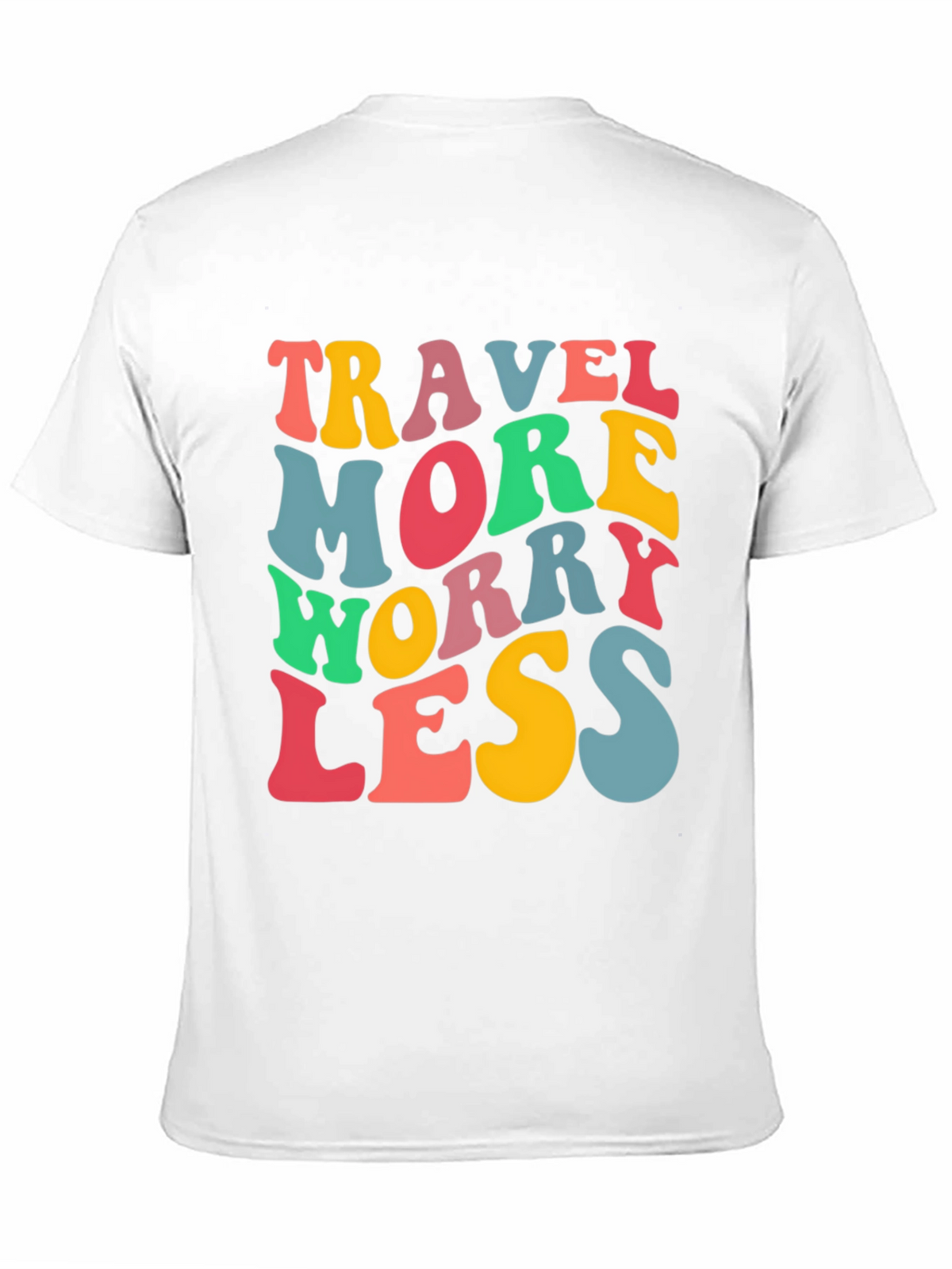 Travel More Worry Less Black Graphic T-Shirt