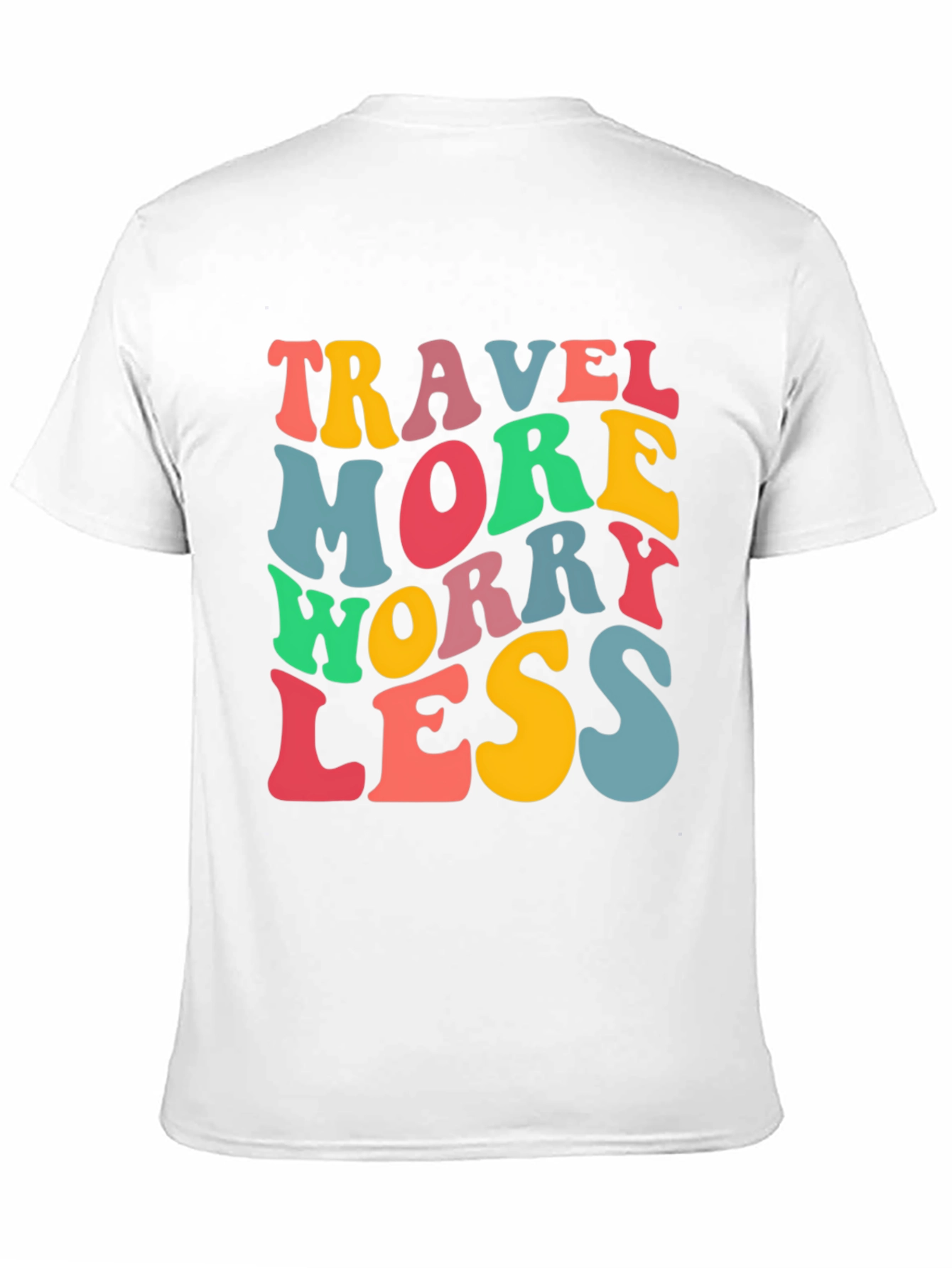 Travel More Worry Less Black Graphic T-Shirt