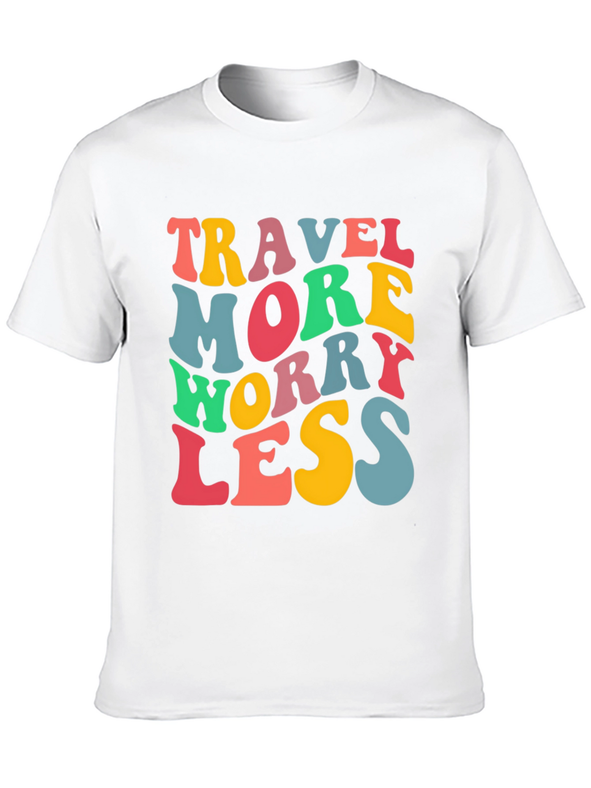 Travel More Worry Less Black Graphic T-Shirt
