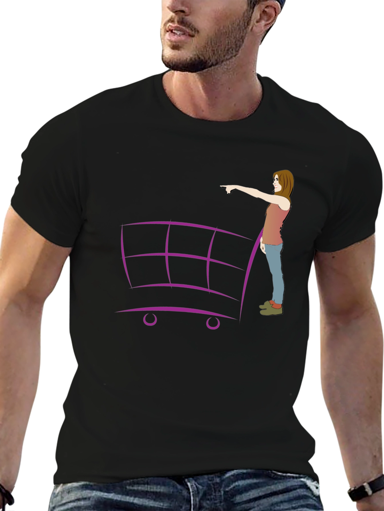 Shopping Cart Graphic Tee - Unique Design!