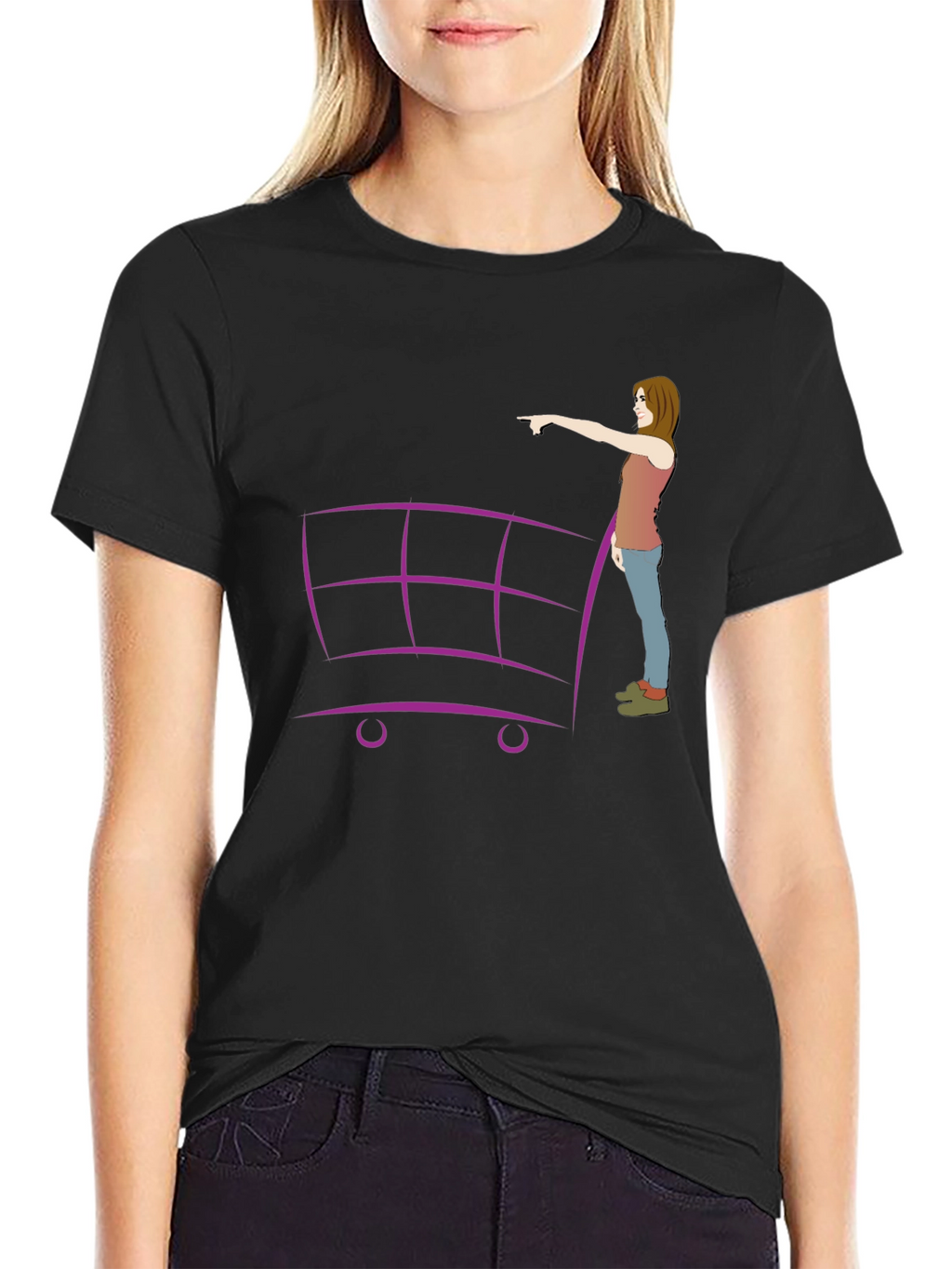 Shopping Cart Graphic Tee - Unique Design!