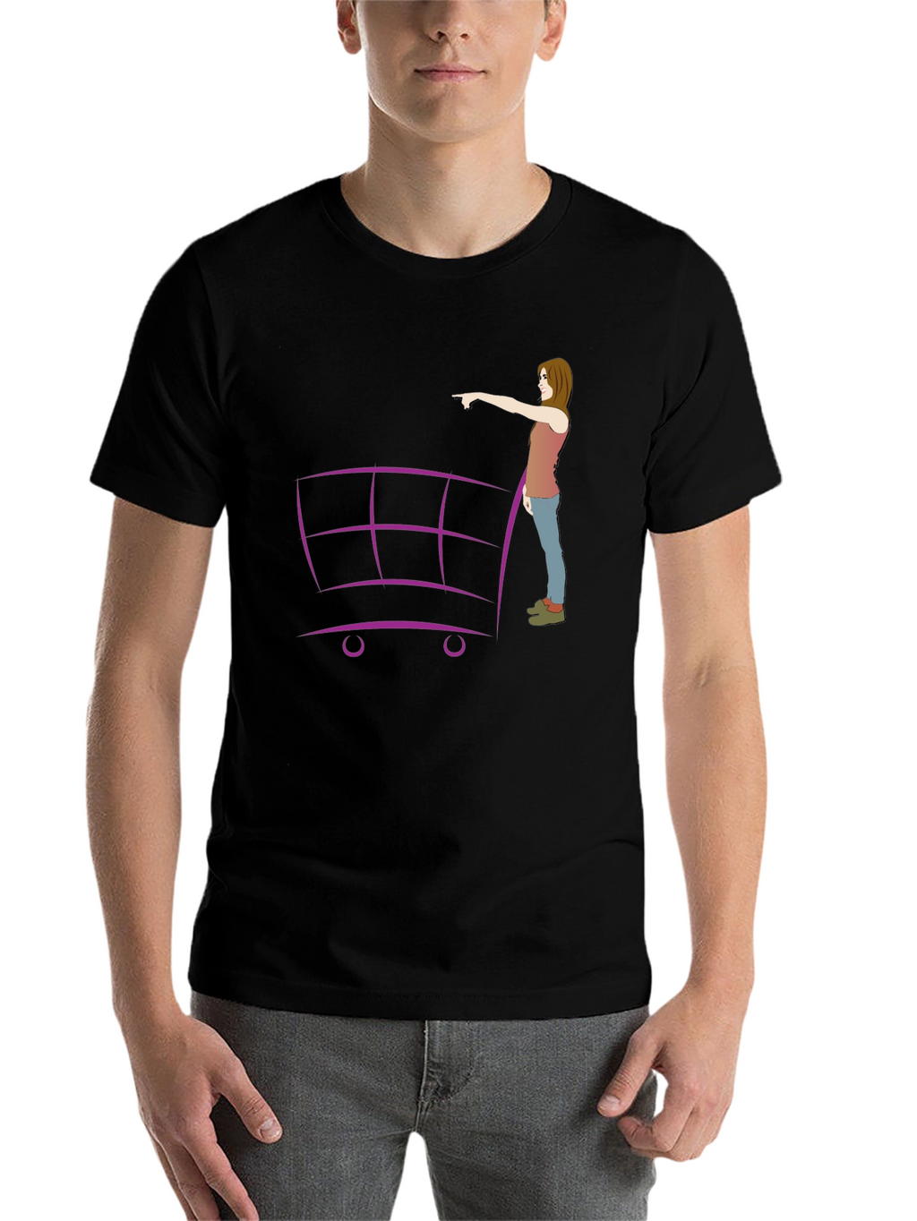 Shopping Cart Graphic Tee - Unique Design!