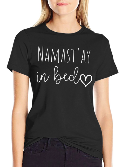 Namastay in Bed Black Graphic Tee