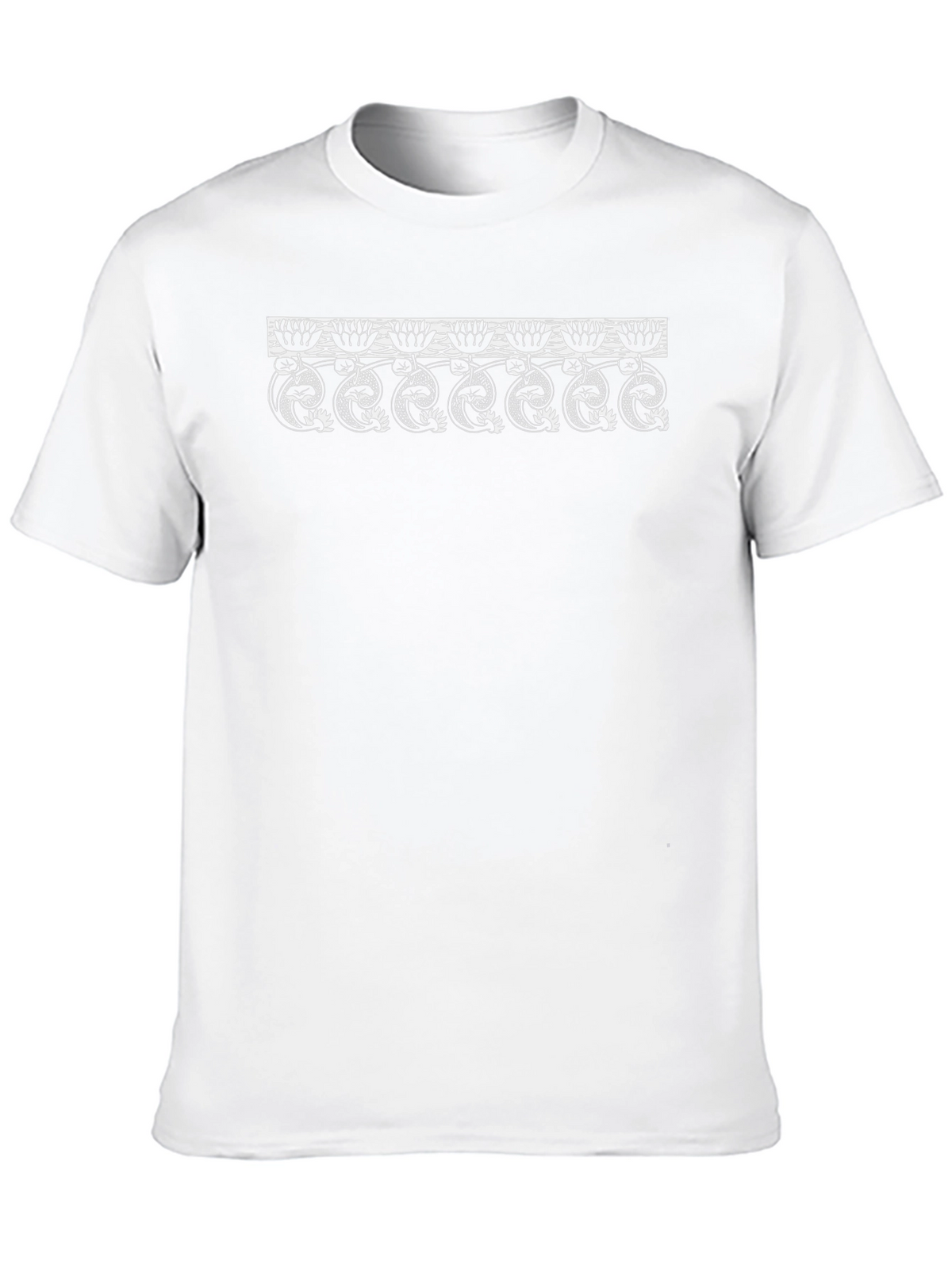 Black T-Shirt with Lotus Snake Design