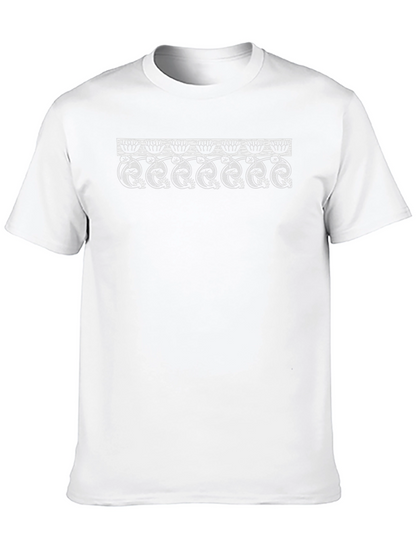 Black T-Shirt with Lotus Snake Design
