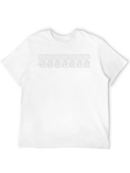 Black T-Shirt with Lotus Snake Design
