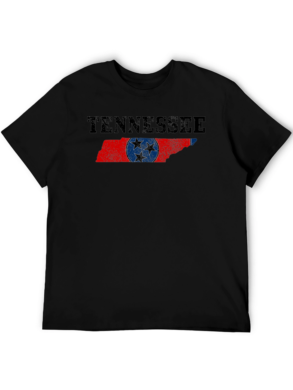 Tennessee Flag Graphic Print Black T-Shirt