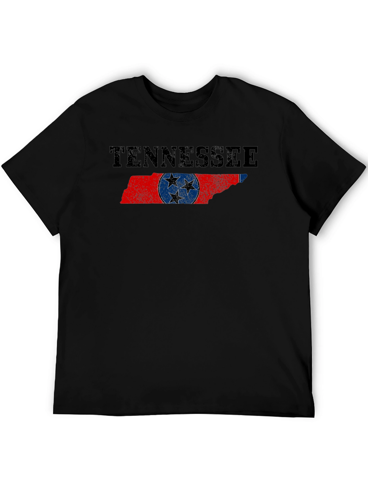 Tennessee Flag Graphic Print Black T-Shirt