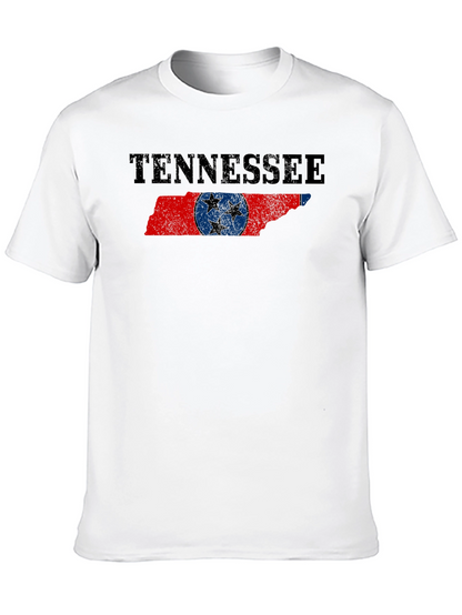 Tennessee Flag Graphic Print Black T-Shirt