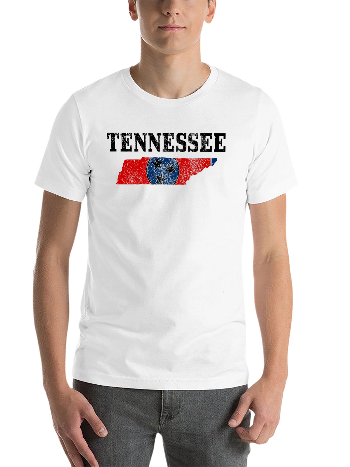 Tennessee Flag Graphic Print Black T-Shirt