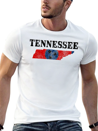 Tennessee Flag Graphic Print Black T-Shirt