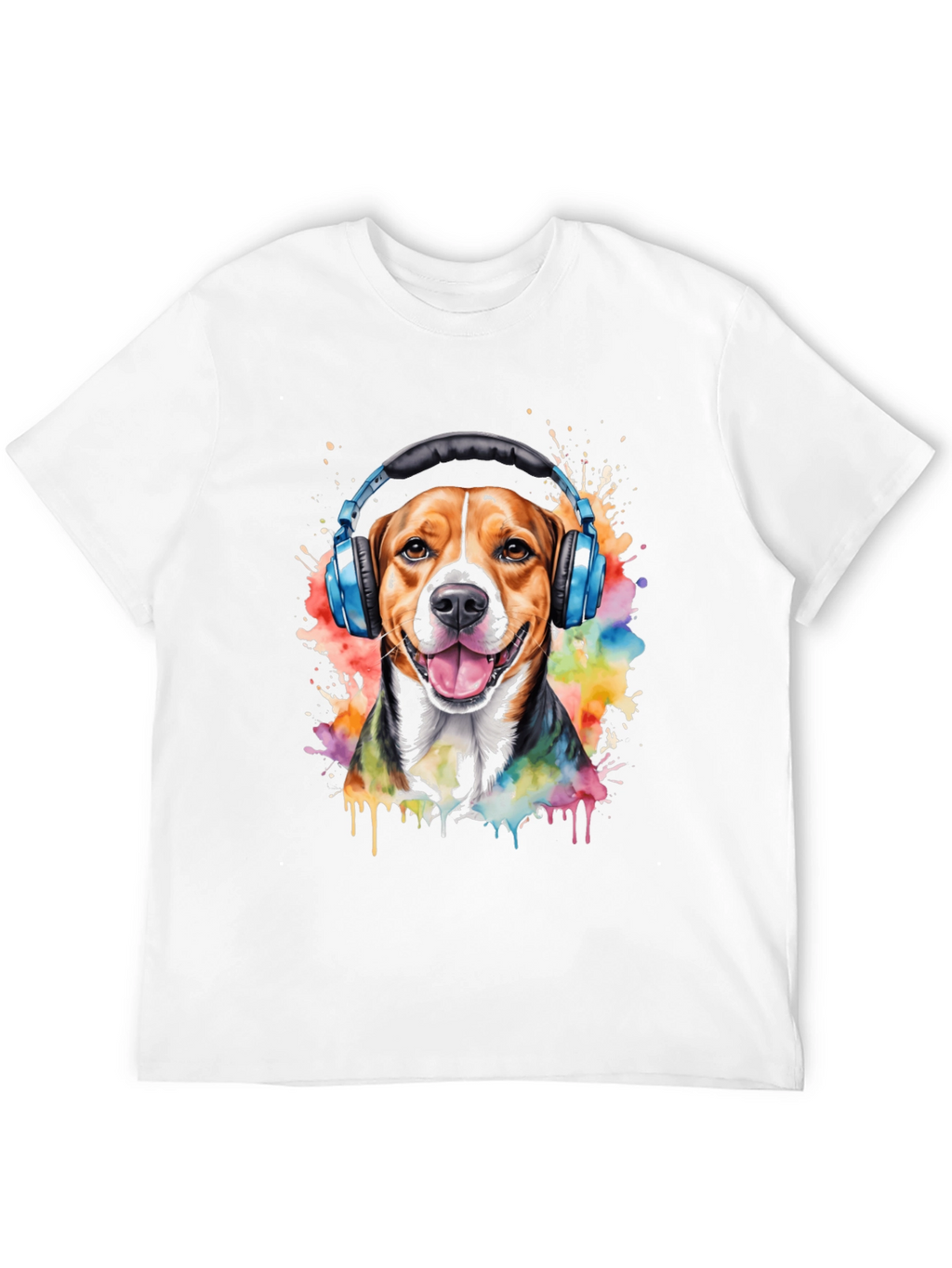 Dog with Headphones Graphic Tee