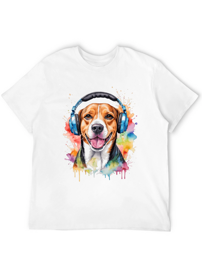Dog with Headphones Graphic Tee