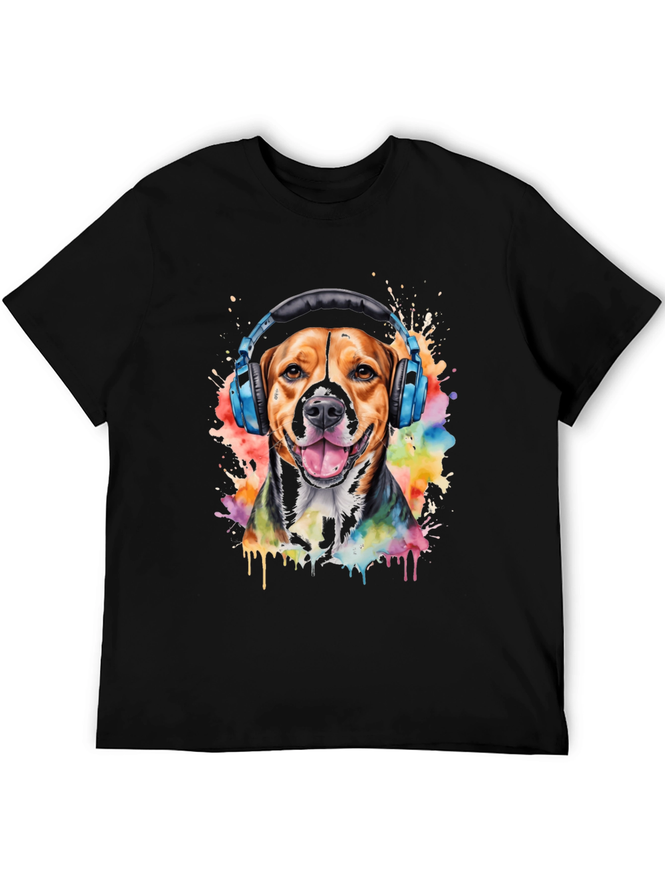 Dog with Headphones Graphic Tee