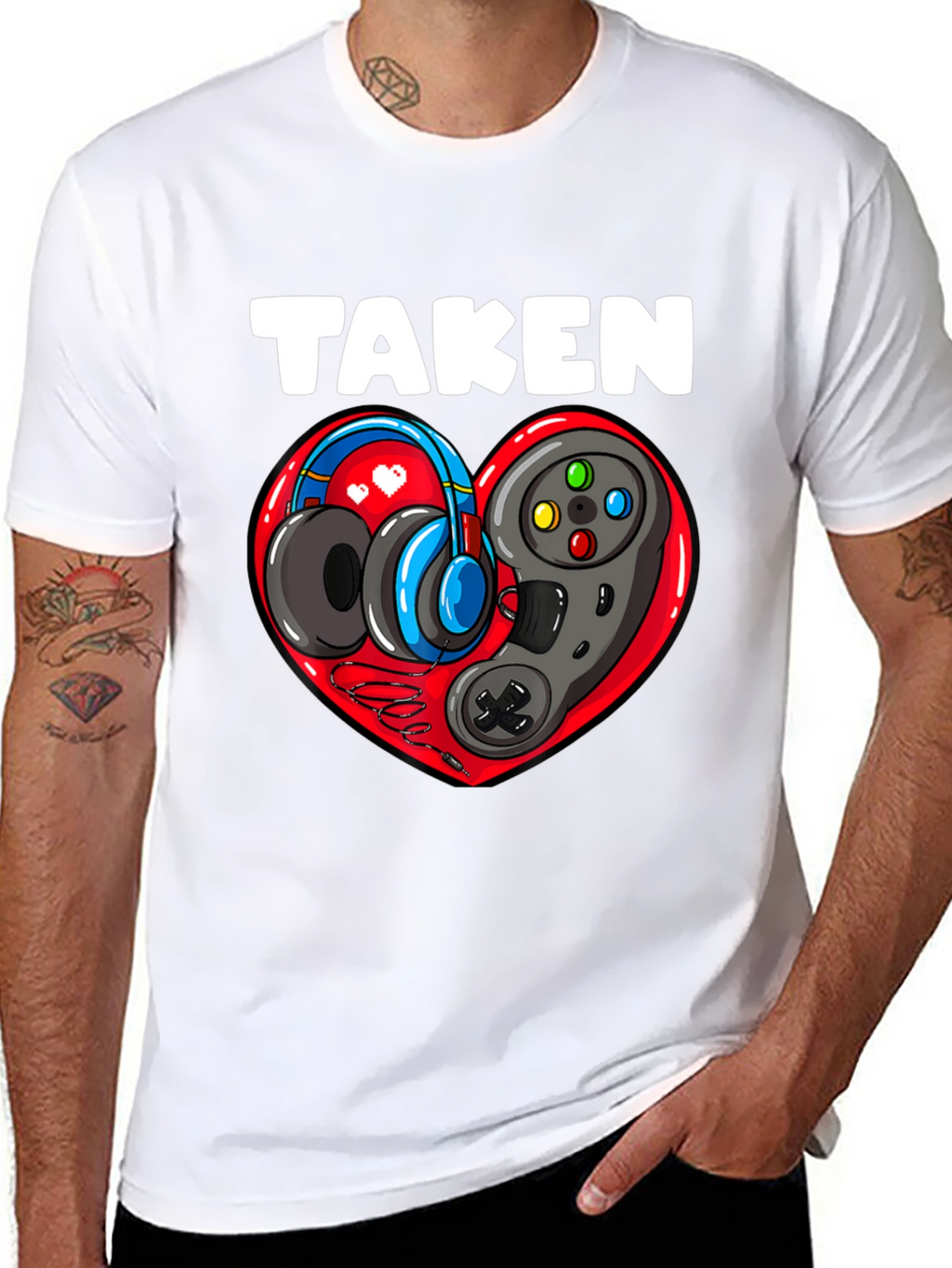 Taken Gamer Heart T-Shirt - Black