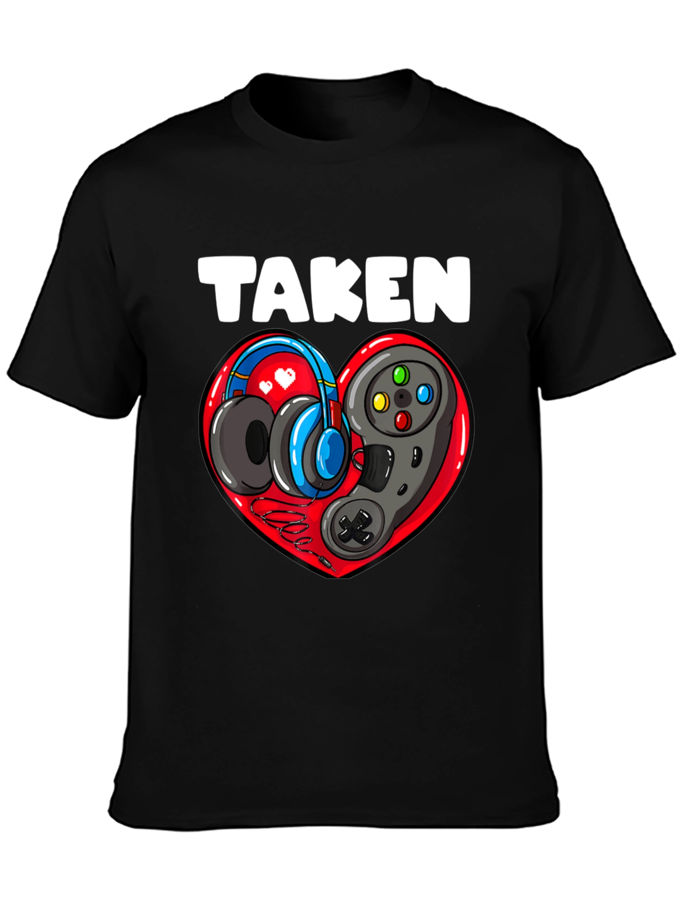 Taken Gamer Heart T-Shirt - Black