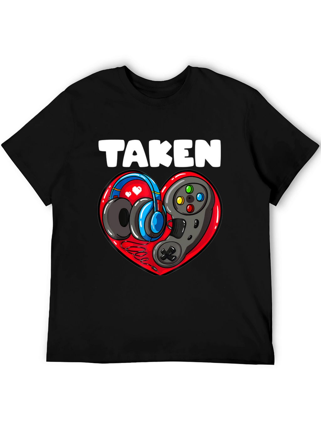 Taken Gamer Heart T-Shirt - Black