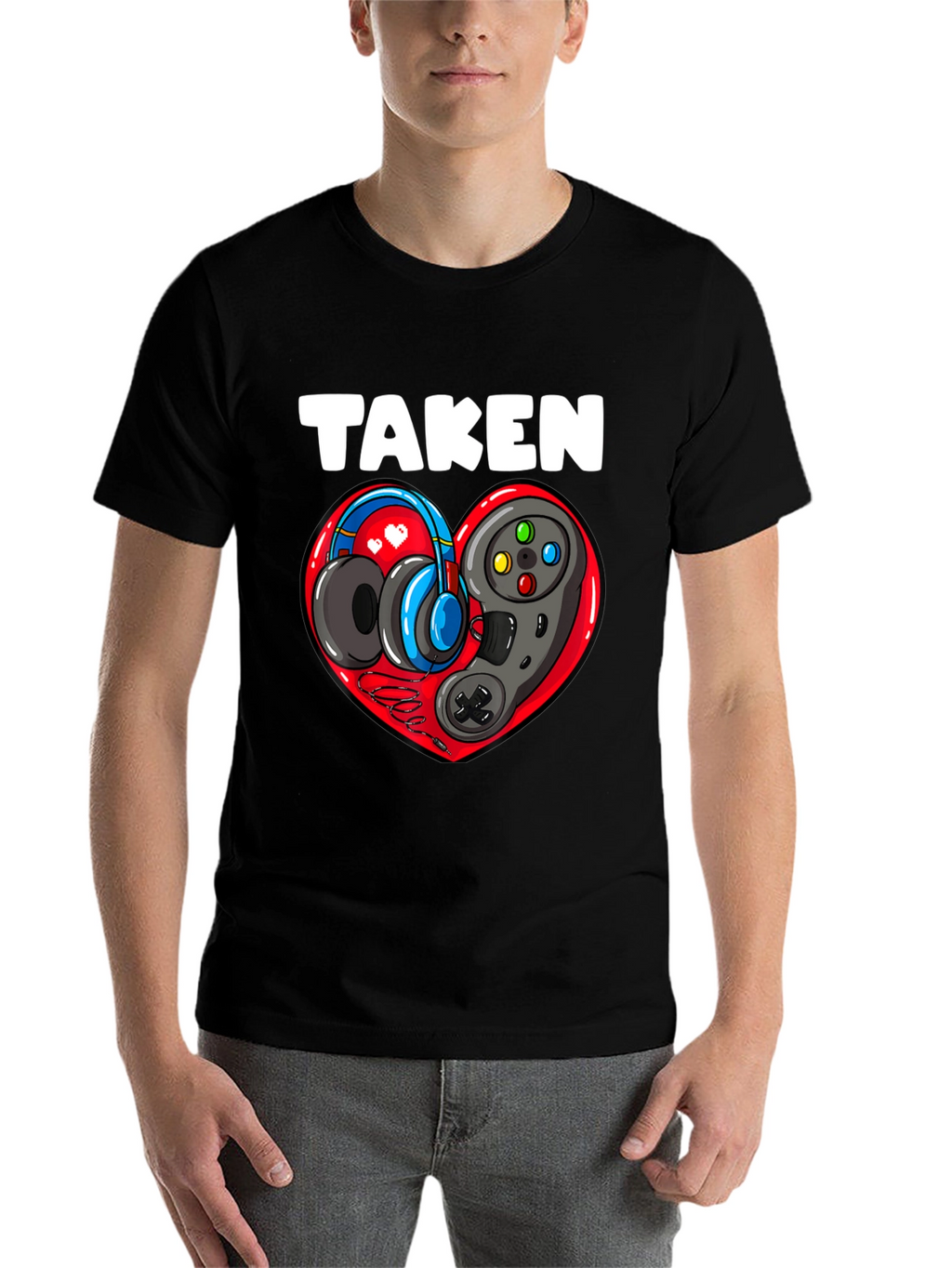 Taken Gamer Heart T-Shirt - Black