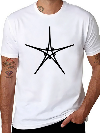 Abstract Star Graphic Black T-Shirt