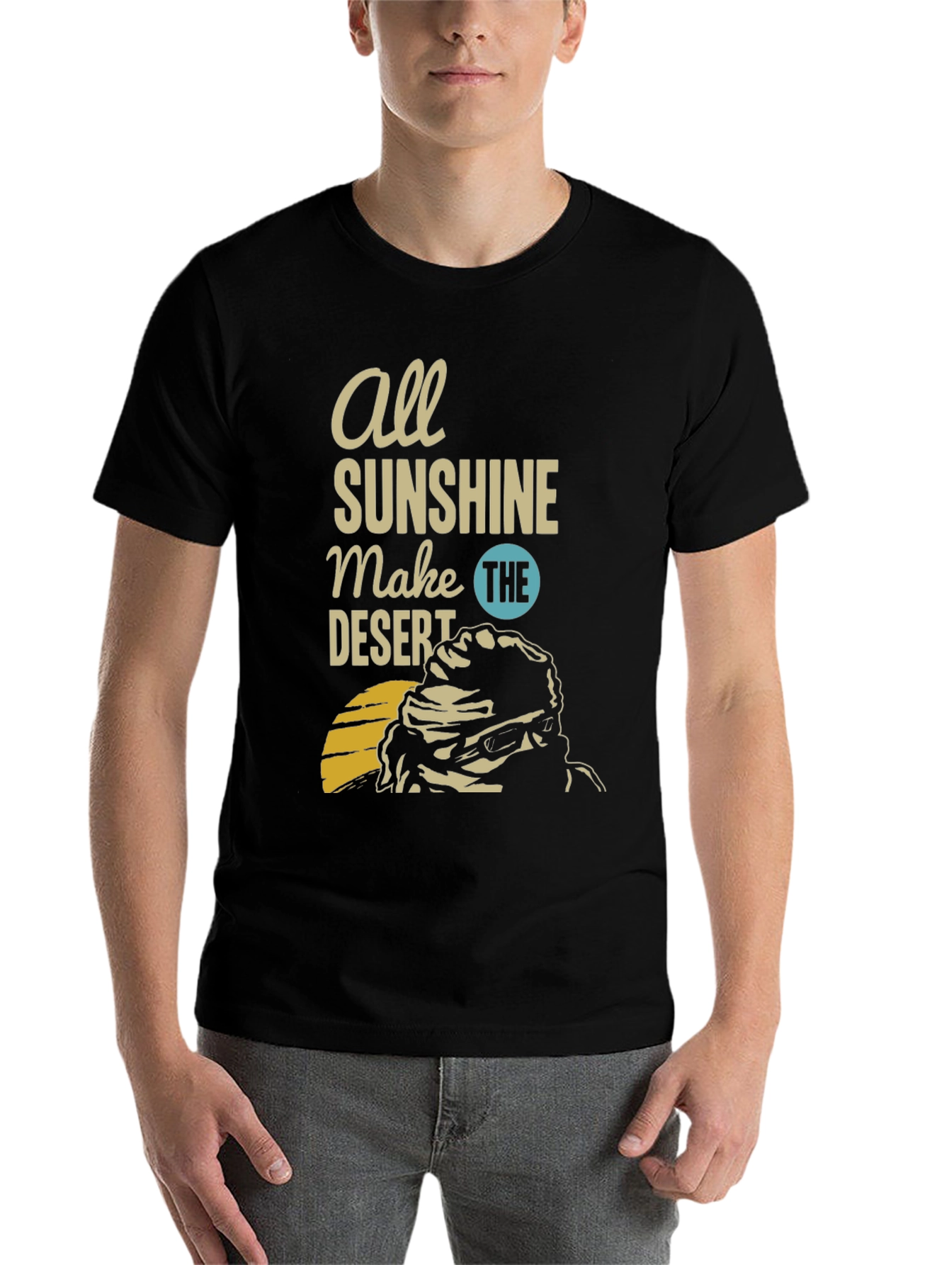 Desert Sunshine Graphic Tee - Mens Black T-Shirt