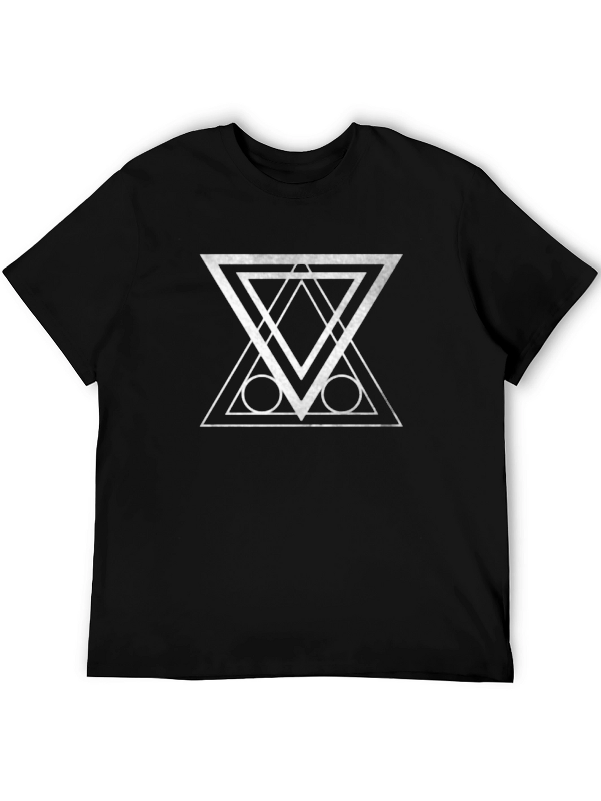 Geometric Graphic Print Black T-Shirt