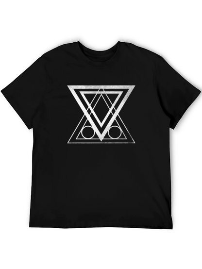 Geometric Graphic Print Black T-Shirt