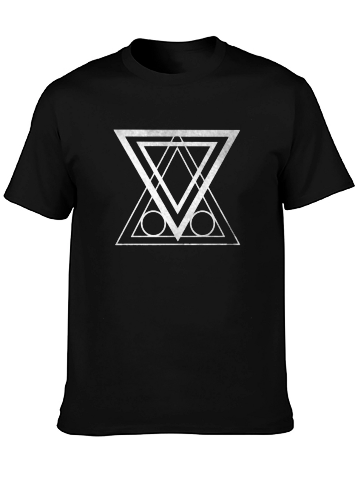 Geometric Graphic Print Black T-Shirt