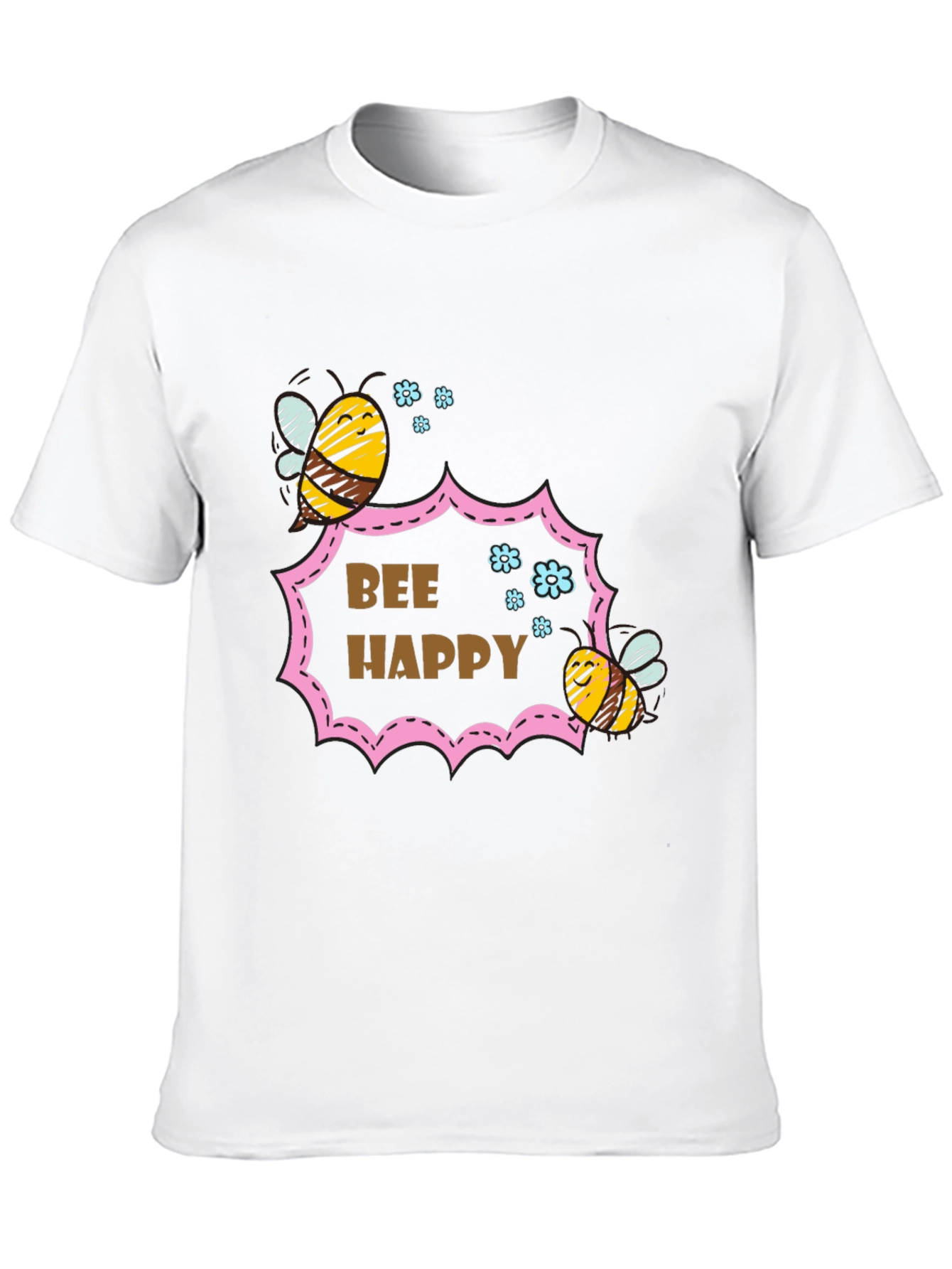 Bee Happy Graphic T-Shirt - Stylish Cotton Tee