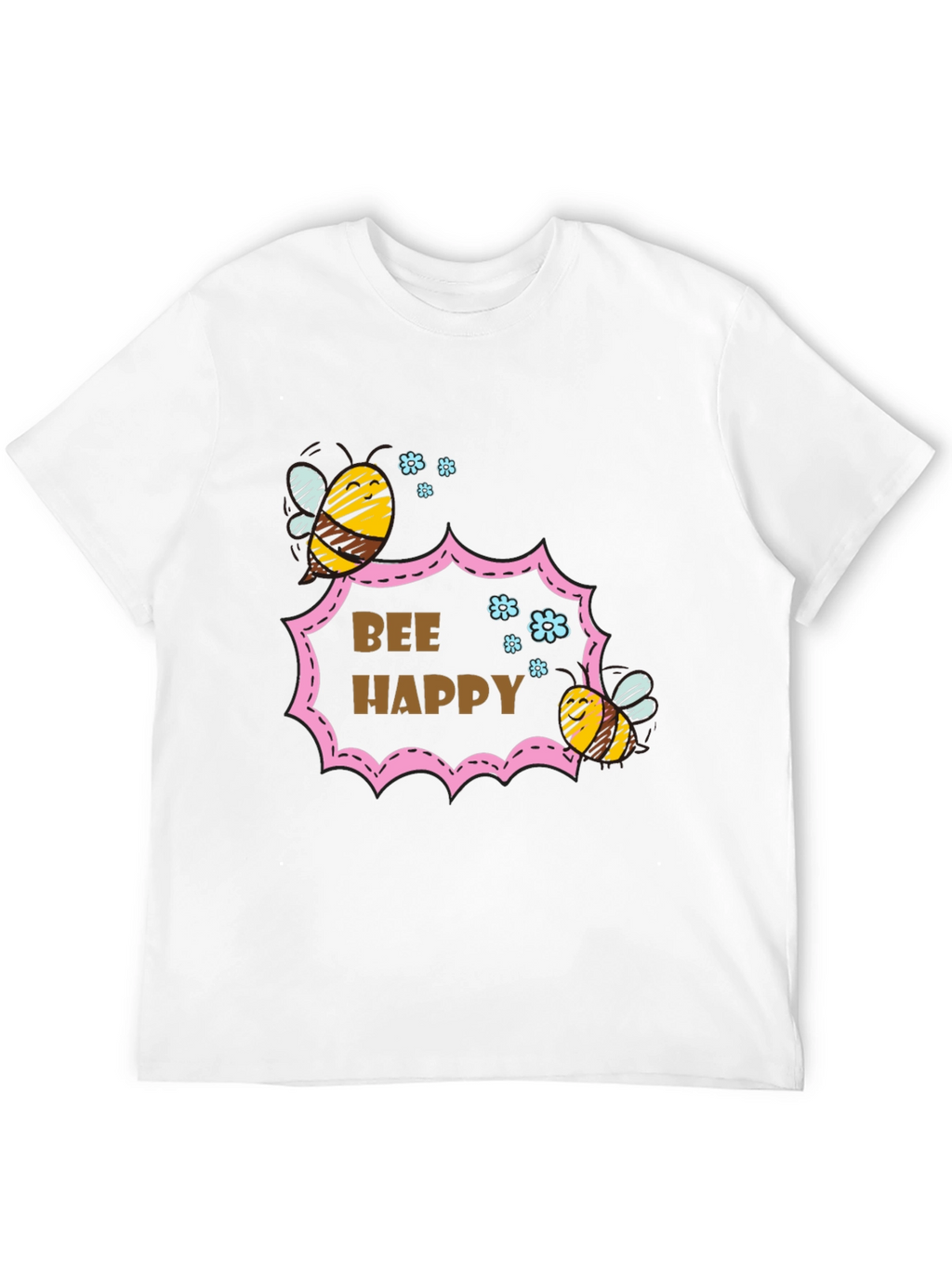 Bee Happy Graphic T-Shirt - Stylish Cotton Tee