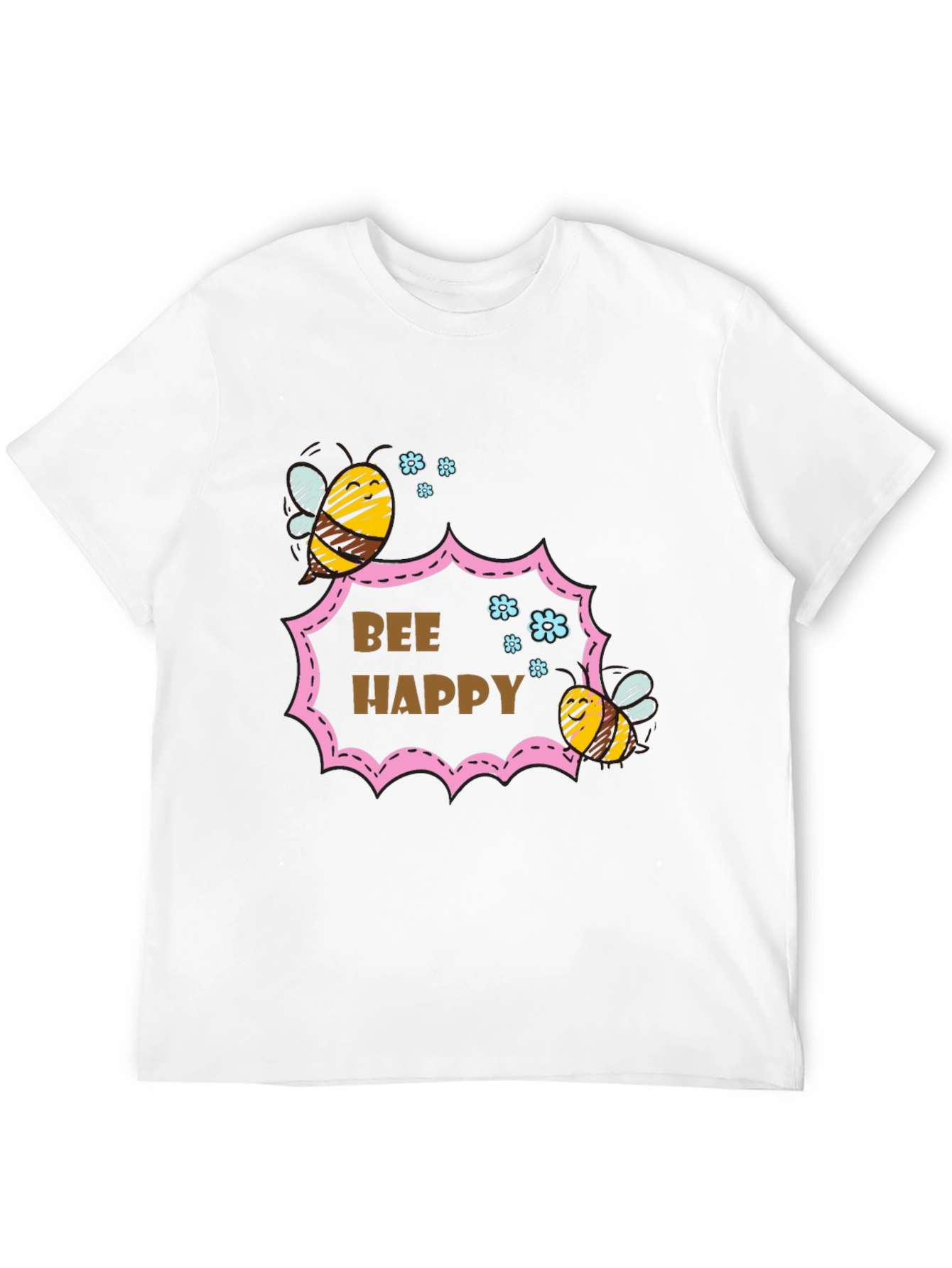 Bee Happy Graphic T-Shirt - Stylish Cotton Tee