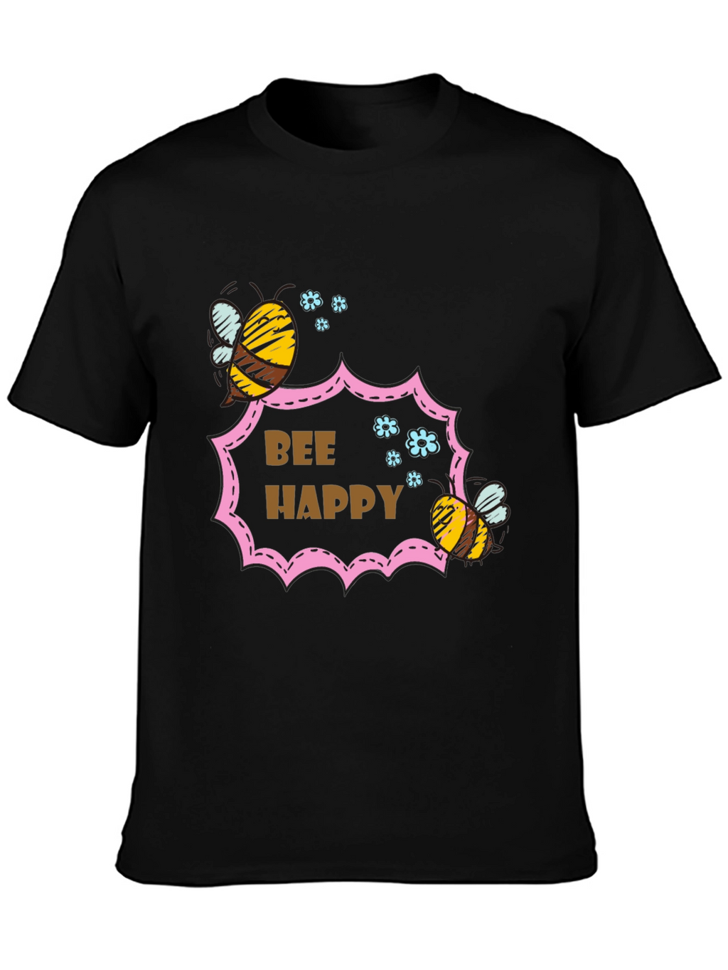 Bee Happy Graphic T-Shirt - Stylish Cotton Tee