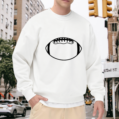American Football Minimal Crewneck Sweatshirt - Simple Classic Football Graphic, Sports Lover Pullover, Game Day Top