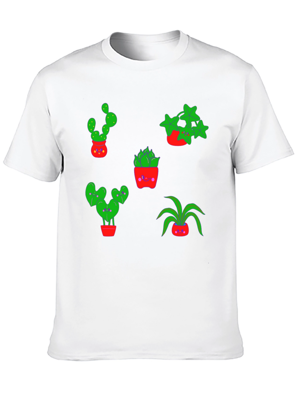 Cute Plants Graphic Tee - Black