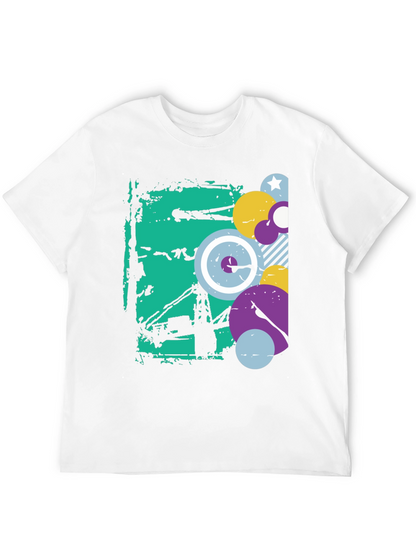 Abstract Graphic Black Crew Neck T-Shirt