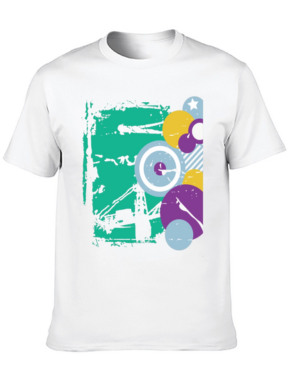 Abstract Graphic Black Crew Neck T-Shirt