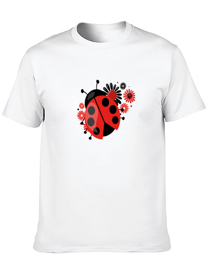 Ladybug Flower Graphic Tee - Black