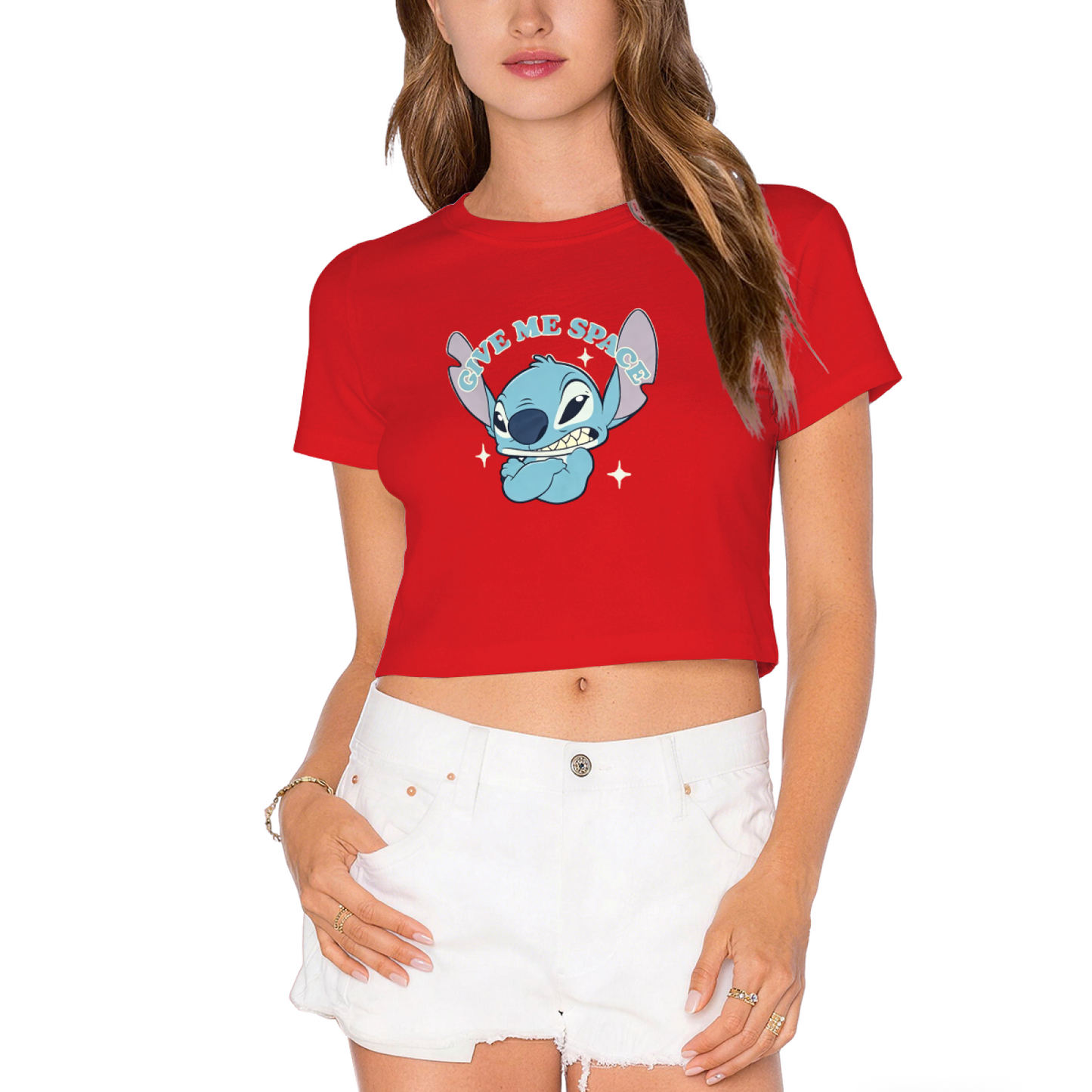 Fresh Daisy Hello Kitty Green Crop Top Kawaii Cartoon Printed Cropped Tee