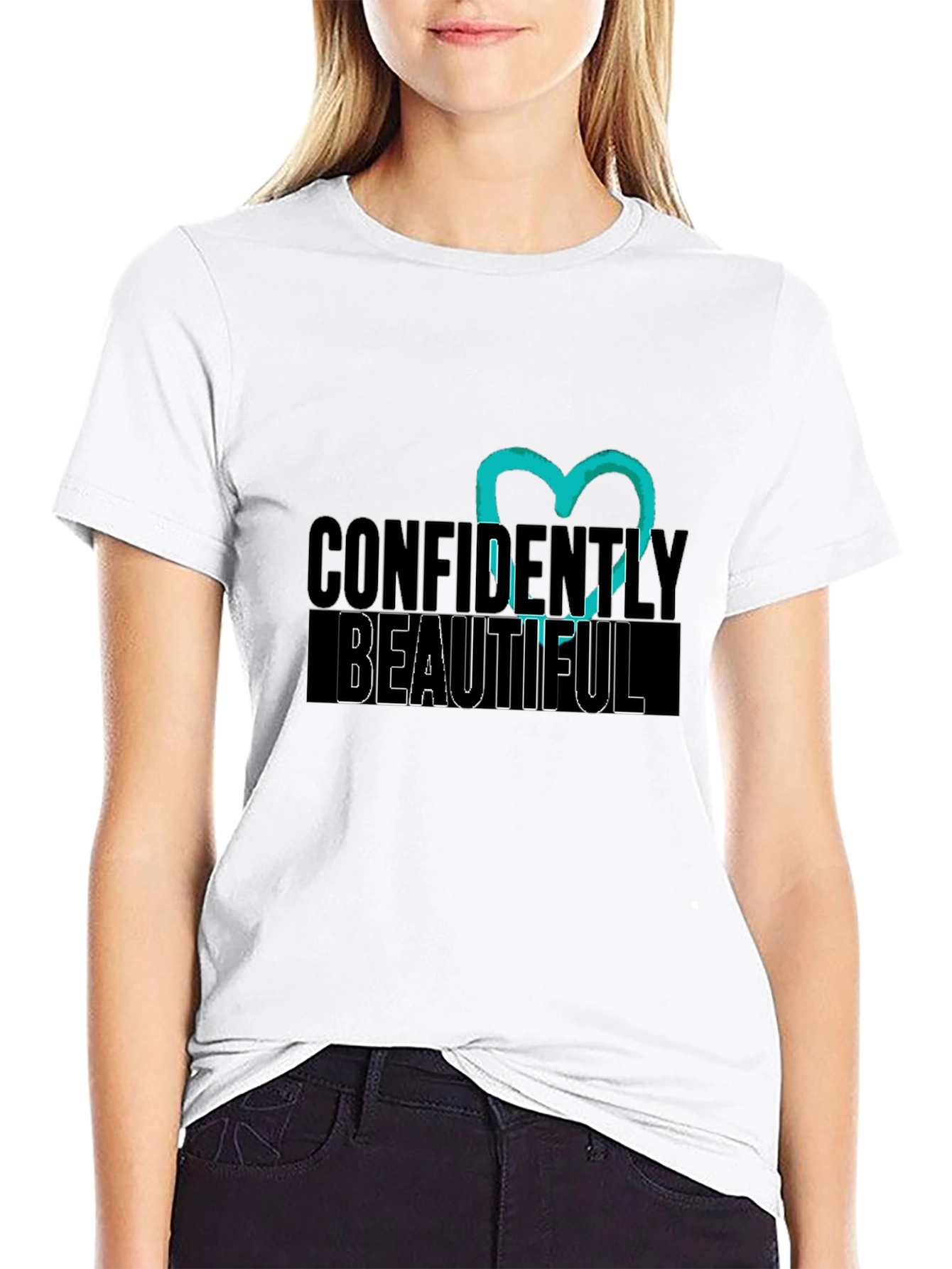 Confidently Beautiful Black Graphic Tee