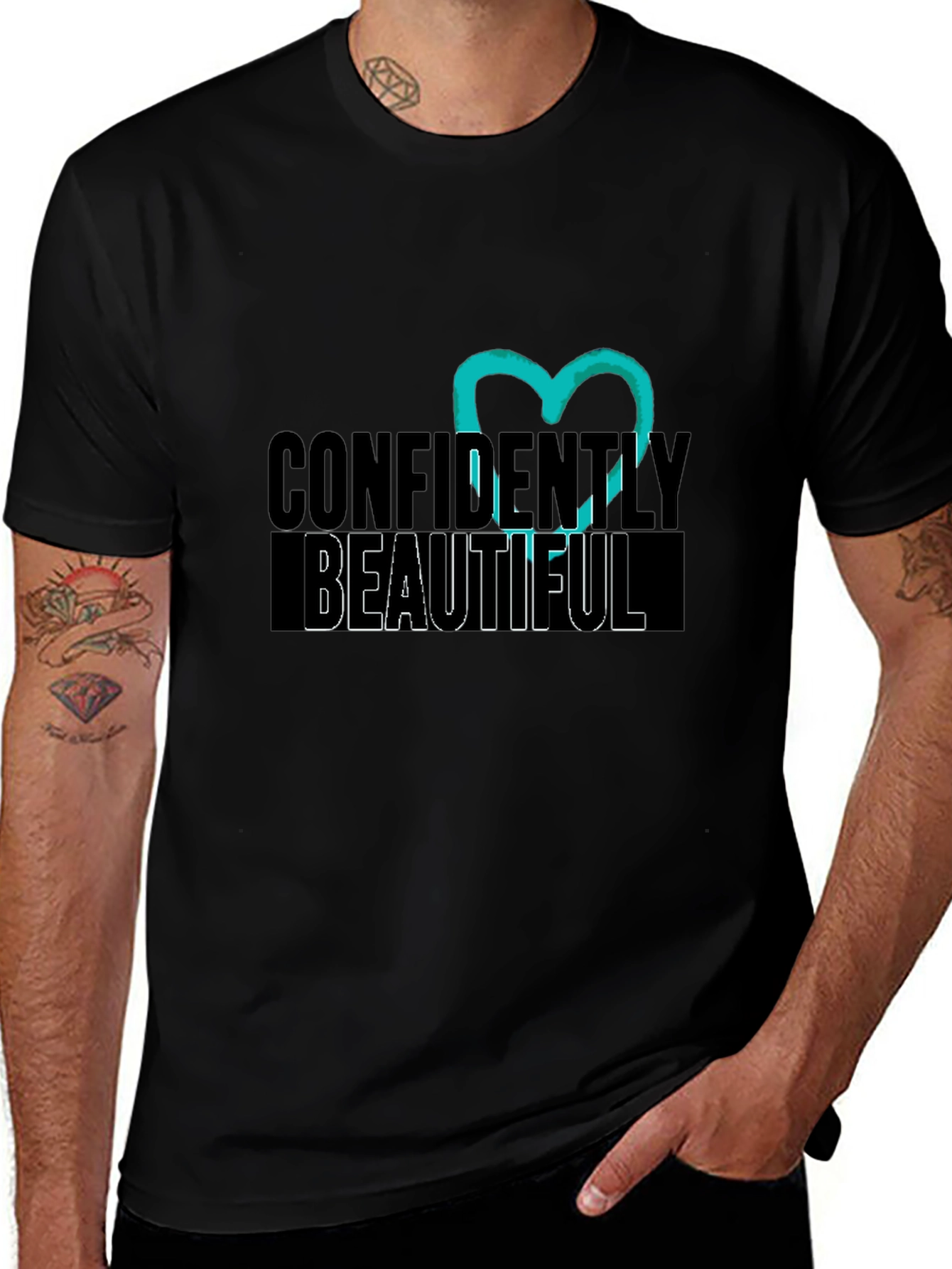 Confidently Beautiful Black Graphic Tee