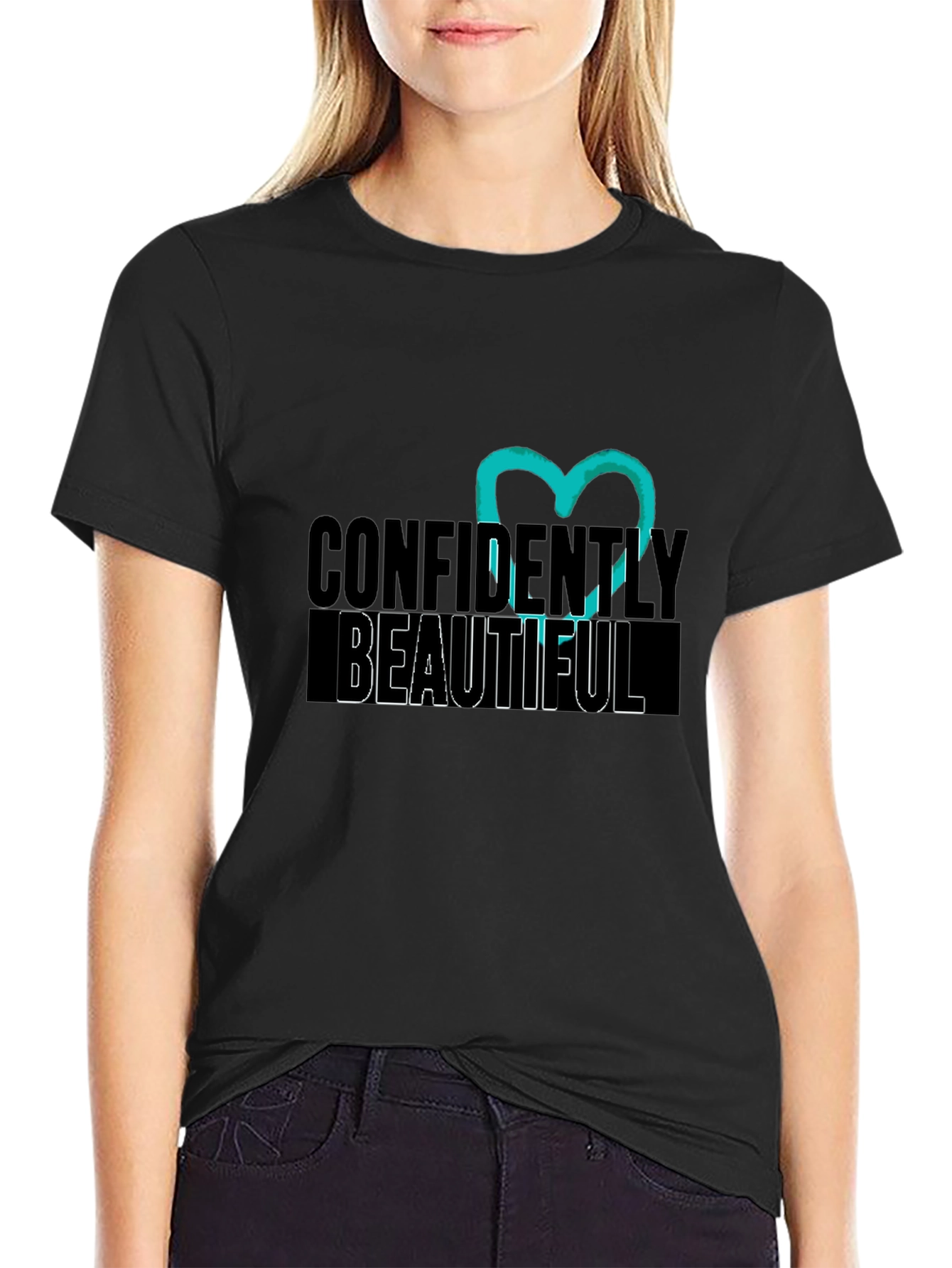 Confidently Beautiful Black Graphic Tee