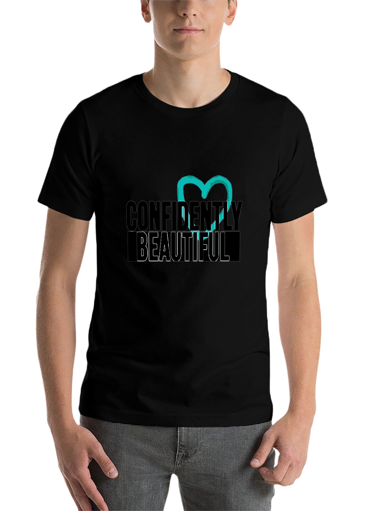 Confidently Beautiful Black Graphic Tee