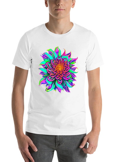 Vibrant Floral Graphic Black T-Shirt