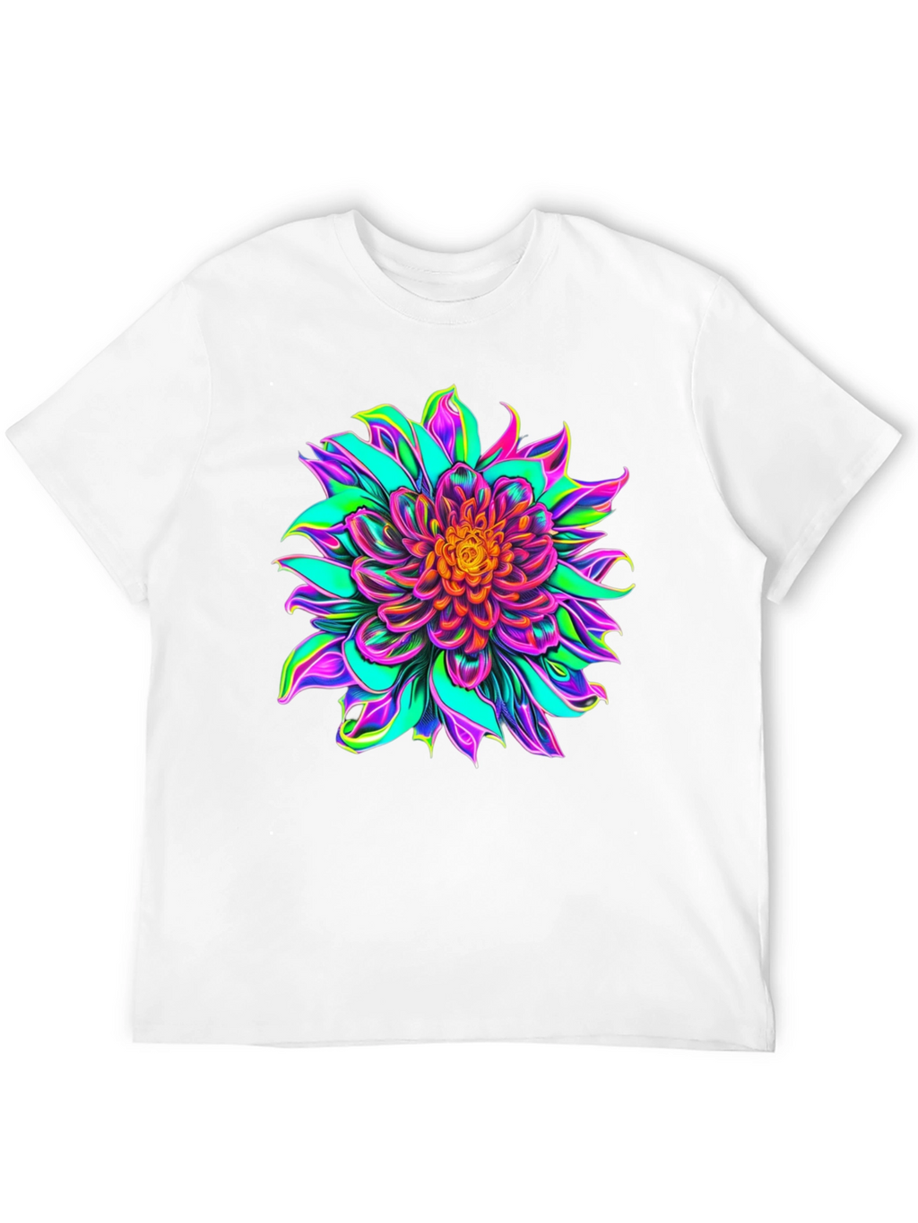 Vibrant Floral Graphic Black T-Shirt