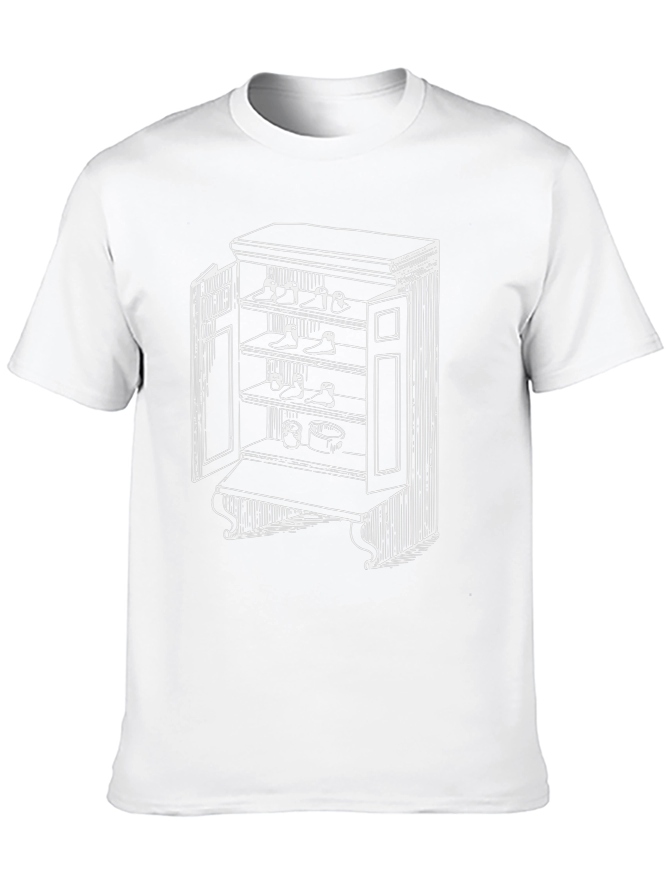 Black T-Shirt with Novelty Shoe Cupboard Design