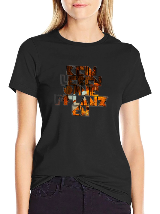 Kein Leben Ohne Pflanze T-Shirt - Black Crew Neck Tee