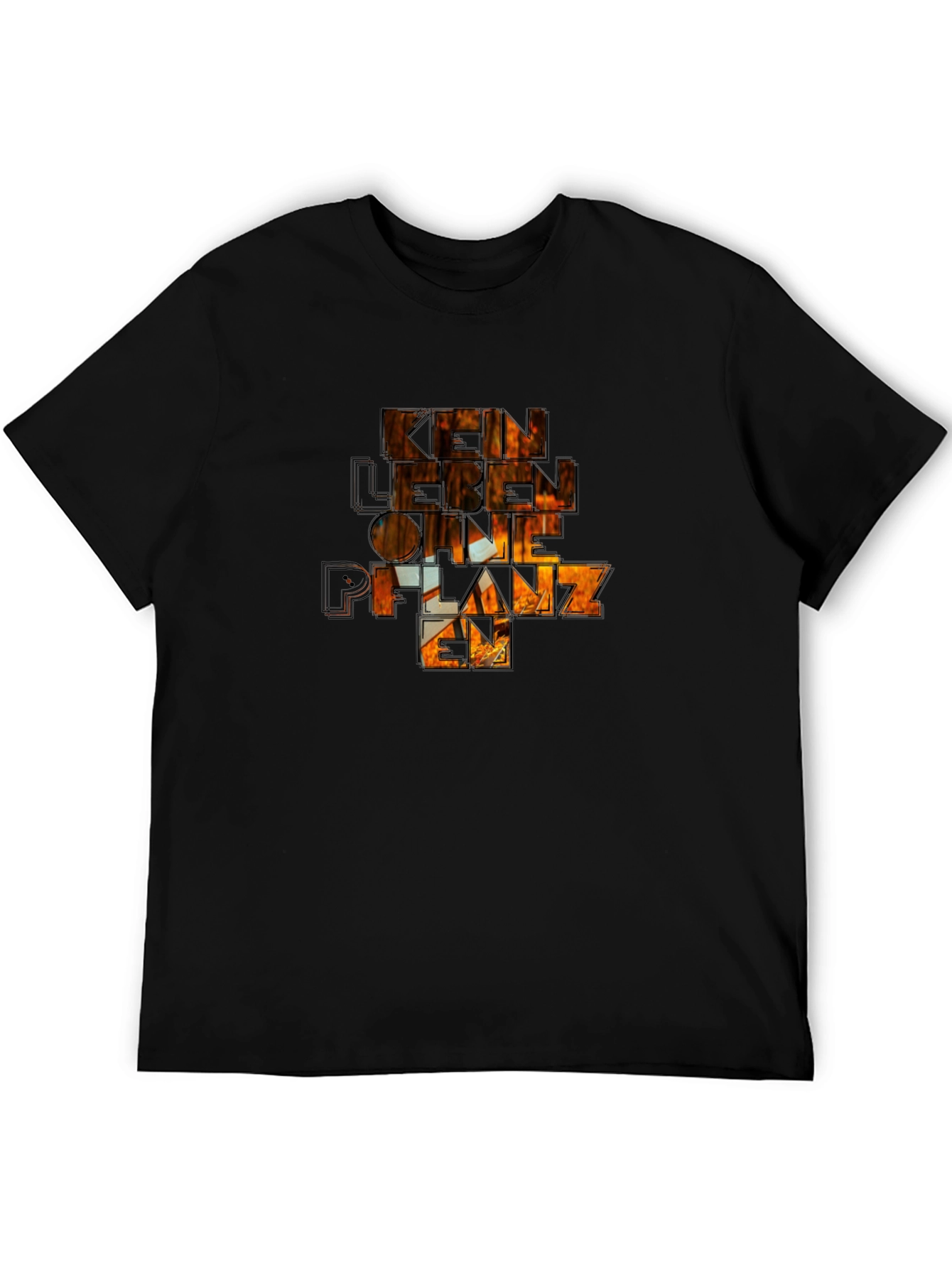 Kein Leben Ohne Pflanze T-Shirt - Black Crew Neck Tee