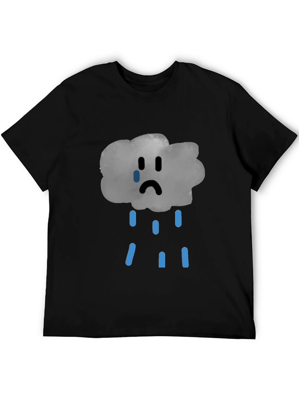 Sad Cloud Graphic Tee - Unisex Black T-Shirt