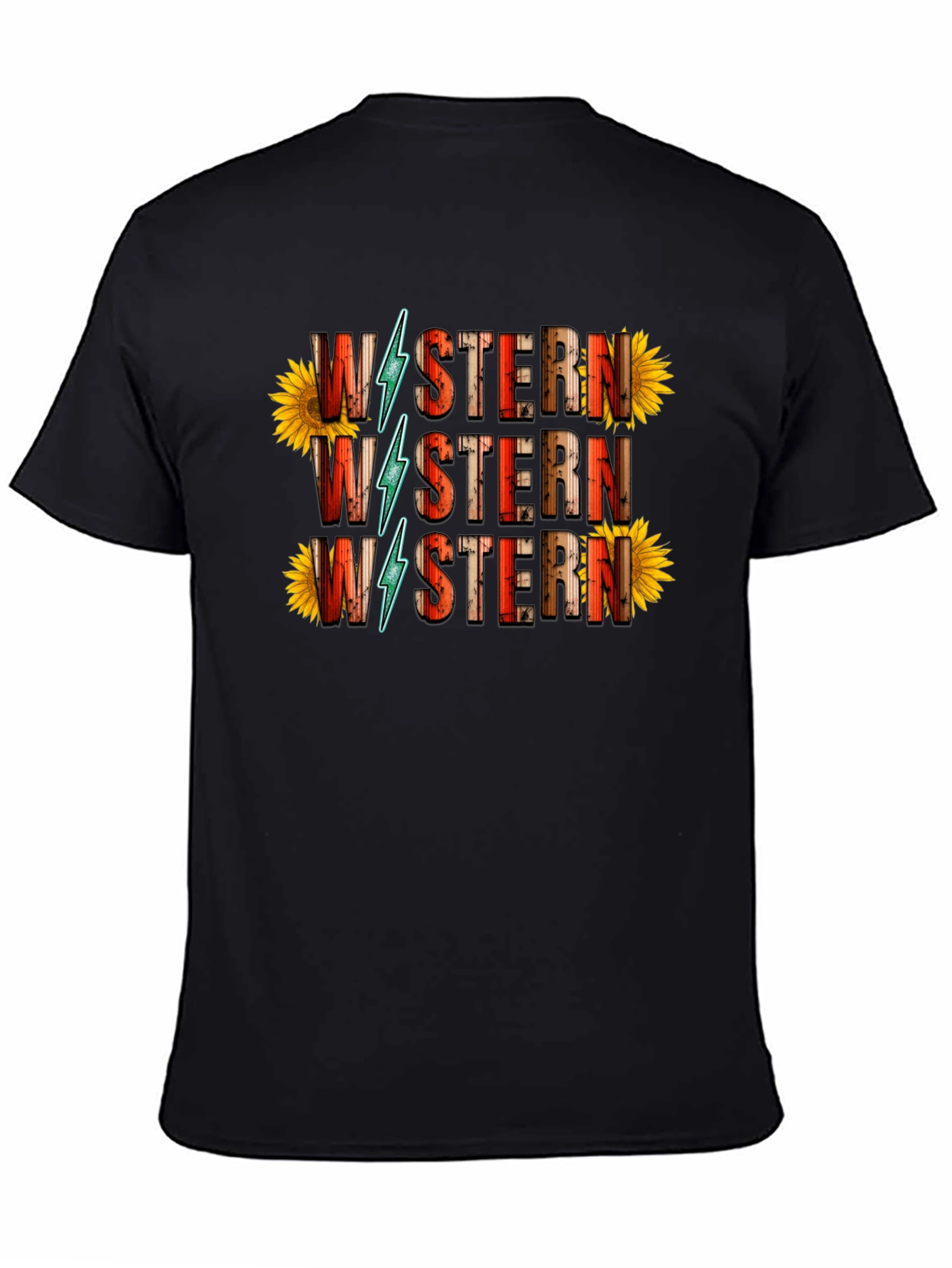 Western Sunflower Graphic Tee - Black
