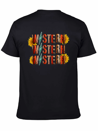 Western Sunflower Graphic Tee - Black